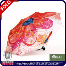 barato paraguas plegable de 21 pulgadas fashional 3 con diseño impreso